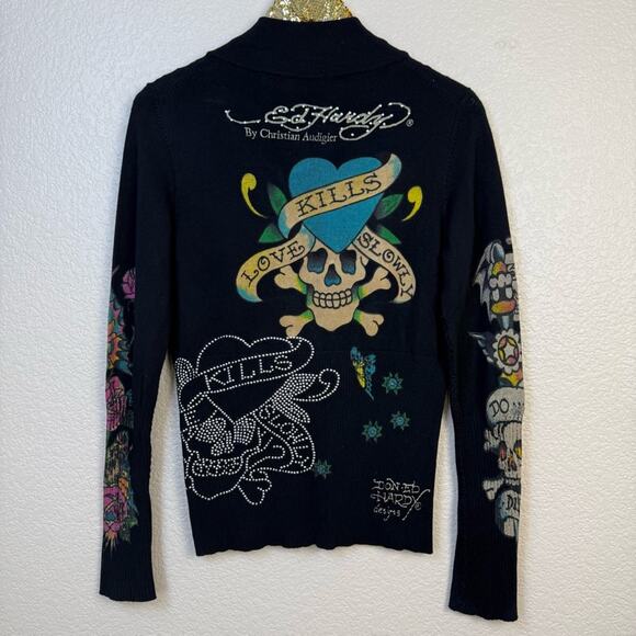Ed Hardy • Love Kills Slowly Zip Up Cardigan - Picture 9 of 14